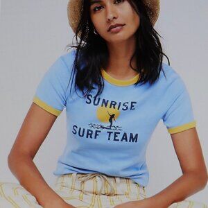 Anthropologie Maeve Ringer Graphic Tee Size M